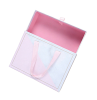 Boîte cadeau de luxe rose dégradé à tiroir coulissant, vide, en carton, pour vêtements, chaussures, chaussettes, emballage cadeau d'anniversaire
