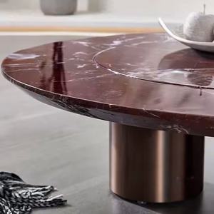 <span class=keywords><strong>Mobili</strong></span> in pietra moderna a basso profilo in marmo naturale superficie tavolino girevole centro di stoccaggio creativo rosa di colore per soggiorno - Product Image 3