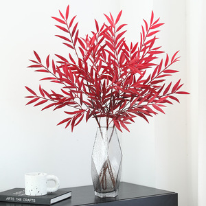 Planta Artificial de Hojas de Sauce de 30cm-100cm de Altura, Simulación Realista, Decoración para Jardín y Hogar, Flor Decorativa de Otoño, Naranja, PVC, Plástico - Product Image 1