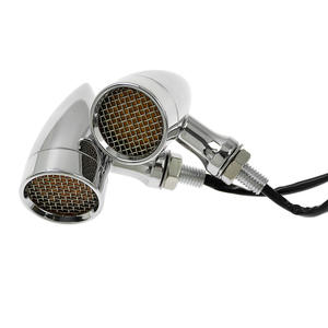 Motorcycle Turn Signal, Suitable for Harley Motorcycle Modification Accessories, 10mm 3-<b>Wire</b> Mesh Bullet <b>Light</b> - Product Image 6