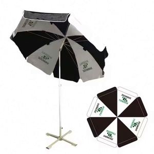 Parapluie de terrasse pliant entièrement automatique pour deux personnes, 84 baleines, avec protection solaire en caoutchouc noir - Product Image 3