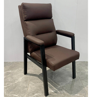 Chaise de bureau moderne et simple, en cuir, avec accoudoirs, structure en acier, en cuir et nylon, idéale pour les réunions, directement de l'usine.