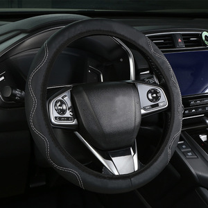 Funda de <span class=keywords><strong>Volante</strong></span> Elástica de Cuero HONGLILAI SWC-L15 con Patrón de Agujeros Simples, Transpirable, sin Anillo Interior, Venta al por Mayor - Product Image 5