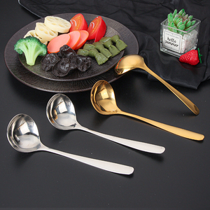 Factory Best Seller Mango largo Sirviendo sopa Cuchara Gachas <span class=keywords><strong>Olla</strong></span> caliente Salsa Aceite Acero inoxidable Cuchara redonda grande - Product Image 4