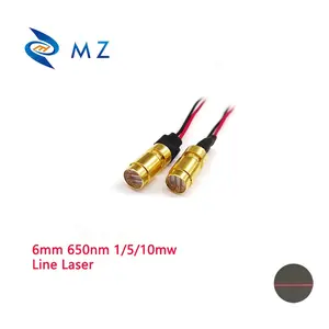 Compact Lower Power Mini Tamanho 6mm 650nm 1mw 5mw 10mw Linha Vermelha Laser Módulo APC Drive Circuit Control