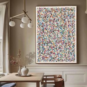 Peinture texturée, art mural contemporain sur toile, art abstrait complexe et coloré sur toile pour la maison et la galerie - Product Image 5