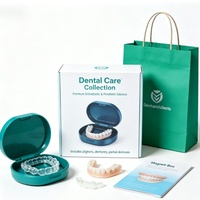 Boîte de rangement pour aligneurs orthodontiques à faible MOQ, emballage complet personnalisé avec logo, incluant des sacs pour aligneurs et un rétention dentaire réutilisable