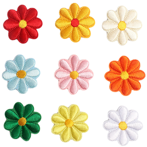 Đa-Màu Sắc Iris Thêu Vá Hoa Hướng Dương Hoa Cúc Trắng Nóng Chảy Dính Cho Sắt Trên Phong Cách Hat Vải Hoa - Product Image 5