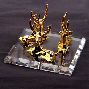Boule de cristal de cerf horizontale carrée de conception moderne nouvelle base <span class=keywords><strong>en</strong></span> acrylique avec des sphères originales <span class=keywords><strong>en</strong></span> verre de jade et de pierre - Product Image 5