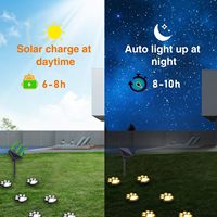 Empreinte d'animal Lampes solaires Outdoor led paw print Lawn String Garden lightchain