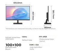 Moniteur Lecoo XQ27e 27 pouces FHD, fréquence de rafraîchissement de 100 Hz, compatible avec le montage VESA, design à bordure ultra-fine sur 3 côtés pour les entreprises