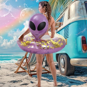 Flotador Inflable de PVC con Forma de Extraterrestre, 36*24.5 Pulgadas, Cuatro Colores, Divertido para Adultos, Fiestas en la Playa y Vacaciones - Product Image 5
