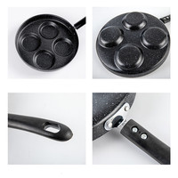 Wajan Penggorengan Telur Anti Lengket 7-Cup Berlapis Batu Maifan, Wajan Pembuat Telur dari Aluminium, Wajan Pancake Sarapan Bentuk Hati Bulat 4-Cup
