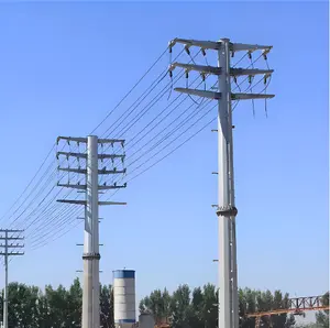 132kv Galvanized Electric Power Steel Transmission Line Tower Pole