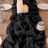Chemin de table rustique en gaze de coton, nappe en polyester drapée pour décoration de mariage, ferme, événement bohème