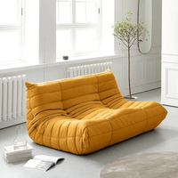 Pouf ottoman moderne en tissu imperméable, ensemble de canapé-lit en forme de L avec housse amovible, deux places pour salon et hôtel