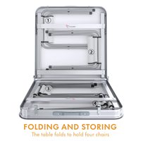 Table de camping pliante légère en aluminium de haute qualité, conçue sur mesure pour l'extérieur, avec chaise, idéale pour la randonnée et les voyages.
