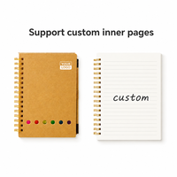 Carnets de notes scolaires en gros de haute qualité, couverture en cuir PU, reliure spirale, 50 feuilles, options tissu/PP, pour notes d'étude et papeterie