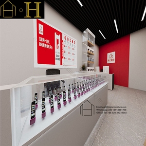Retail Mobile Phone Repair Shop Montagem Móveis Display Showcase Cell Store Decoração Celular Interior Design