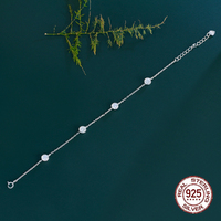 Bracelet jonc en argent sterling 925 avec zircon cubique serti clos, bijoux fins, grande taille, avec breloque chaîne, pour femmes - Prix de gros