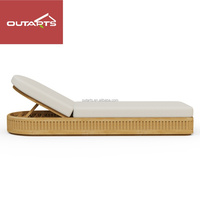 Chaise longue de luxe en teck pour villa, piscine extérieure, hôtel, complexe hôtelier, jardin, plage, imperméable, chaise longue de soleil