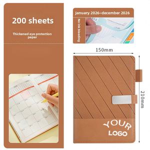 Manufacturer Customized <b>A5</b> A6 Notebook With Pen Slot High End Luxury Pu Leather Meeting Diary Printed Journal Agenda <b>Notepad</b> - Product Image 1
