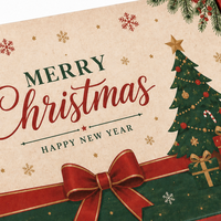 Emballage cadeau pliable en carton ondulé pour Noël, logo personnalisé en bronze