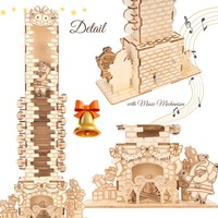 Puzzle 3D en bois personnalisable, kit de modélisme en bois, à assembler soi-même, ornement décoratif pour vitrine de vacances