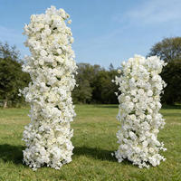Piliers de fleurs artificielles blanches en forme de rose et de pivoine, décoration florale pour mariage, supports floraux pour fête de fiançailles, banquet, décoration d'événements