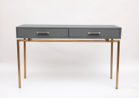 Neuer Großhandel Oriental Style Schreibtisch Konsolen tisch Computer Make-up Schreibtisch mit 2 Schubladen und massiven Metall beinen Dekorationen für zu Hause