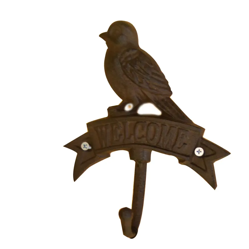 Gancho de casaco para parede, antiguidade, suporte de chave de pássaro, cabide vintage de metal, ferro fundido