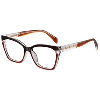 Montures de lunettes optiques unisexes anti-lumière bleue, style œil de chat, surdimensionnées, tendance, grises, en TR90, motif papillon minimaliste japonais, vente en gros