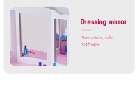 Maquillage Meubles Play Set pour Enfant Coiffeuse Rose Coiffeuse avec Tabouret et Miroir Ensemble pour les Filles enfants coiffeuse