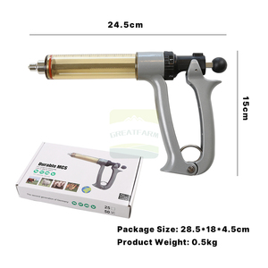 Jeringa Veterinaria Semiautomática para Uso Agrícola, 25ml 50ml, Dosificación Ajustable, Inyector de Animales para Vacunación de Ganado - Product Image 1