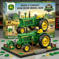 Set de Bloques de Construcción de Tractor Agrícola Verde MOC, 190.º Aniversario, Ladrillos de Vehículos Agrícolas, Juguete de Construcción para Adultos