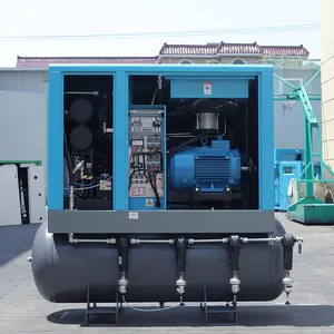 3-phase Air Cooling General Industry 500L AC Power Energy-saving Rotary Electric Industrial Portable Screw Air Compressor 16 Bar