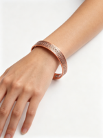 Bracelet jonc magnétique vintage en cuivre rouge, ajustable, géométrique, thérapeutique, énergie curative, plaqué or rose, pour hommes et femmes