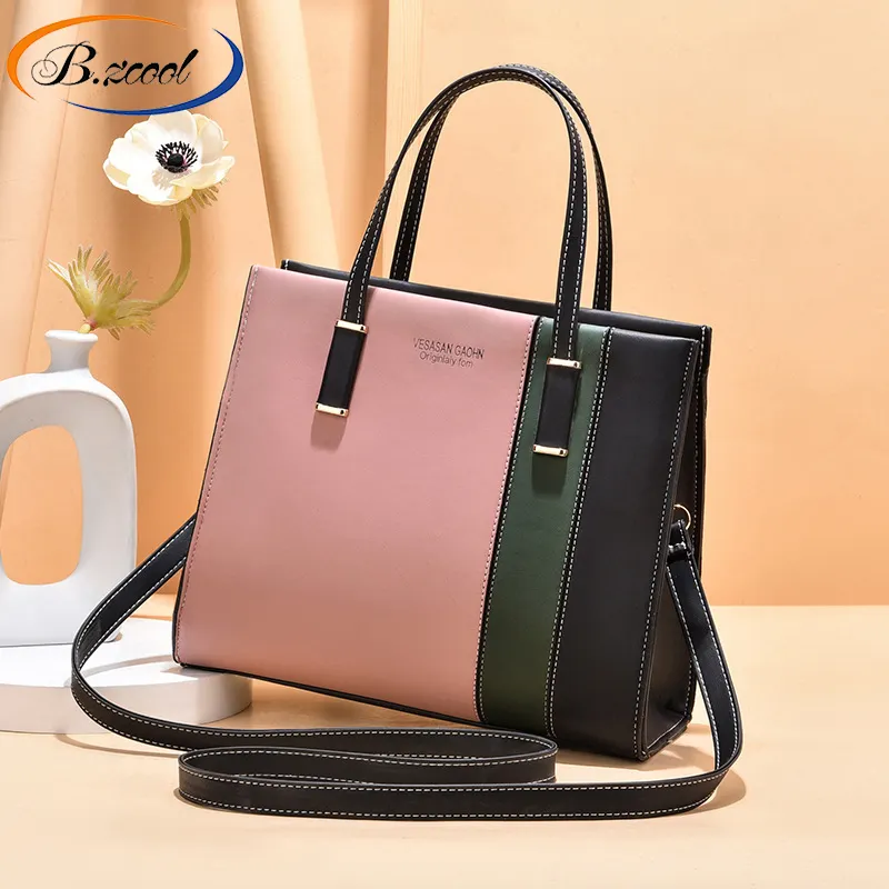 New Trend 2022 Handbags Fashion High Texture Stylish Bags For Women Ladies Bags Contrast Color Mother Pu Luxury Designer Bags