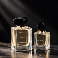 Flacon de parfum en verre noir de luxe 30ml 50ml 100ml pour marques haut de gamme avec col serti et atomiseur