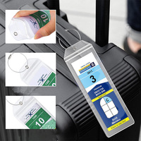 Porte-étiquette de bagage de luxe en PVC transparent étiquette de croisière en plastique transparent étanche avec nom étiquette en PVC souple Etag