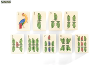 Fichas de Mahjong Acrílicas de Alto Brillo Golden Harvest con Diseño de Flores de las Cuatro Estaciones, Pavo Real, Rana y Joker para Juego Familiar Oriental