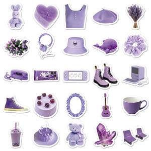 50PCS divertido estético kawaii pastoral INS fresco femenino púrpura VSCO pegatina - Product Image 6