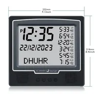 Horloge murale Azan, horloge murale islamique musulmane, rappel de prière Adhan, alarme, horloge murale de mosquée, heure de prière, Hijri, numérique, LED, Azan