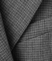 Blazer classique gris croisé à motif pied-de-poule pour femme, avec revers crantés et poches à rabat – Fournisseur