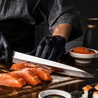Grandsharp Premium 9.3 ''Couteau à sushi Yanagiba Japonais Sashimi Poisson Saumon Couteaux Yanagiba avec manche en bois d'ébène et corne de buffle