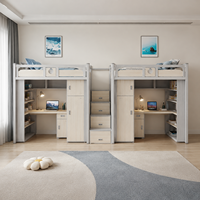 Lit superposé moderne à double niveau avec rangement en acier pour adultes, étudiants, dortoirs, meubles de chambre, usage hôtelier, lit superposé en métal et acier