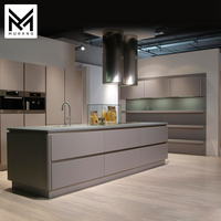 Personnalisé Moderne Style Américain Gris Compact Armoires De Cuisine Meubles Acrylique Éviers De Cuisine Mur Placard Armoire Unités Ensemble