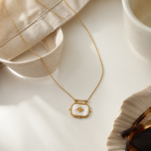 18K <strong>RealGold</strong> Classic Irregular Sheet Pendant Necklace European Niche Anti-Tarnish High-End Clavicle Chain Women Party Daily Use - Product Image 5