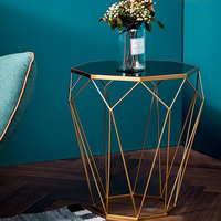 Table de chevet de café en fil de métal noir, vente en gros, pour jardin, intérieur et extérieur