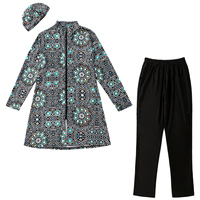 Burkini de bain musulman sur mesure, tailles 3XL-8XL, mode grande taille pour femmes, ensemble 3 pièces, extensible à l'avant, séchage rapide, col montant, pantalon long